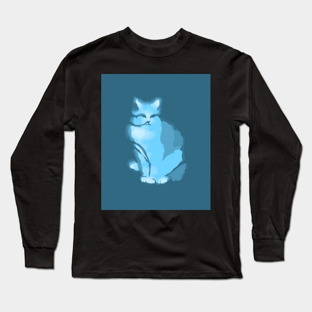 Cat digital art Long Sleeve T-Shirt by vixfx